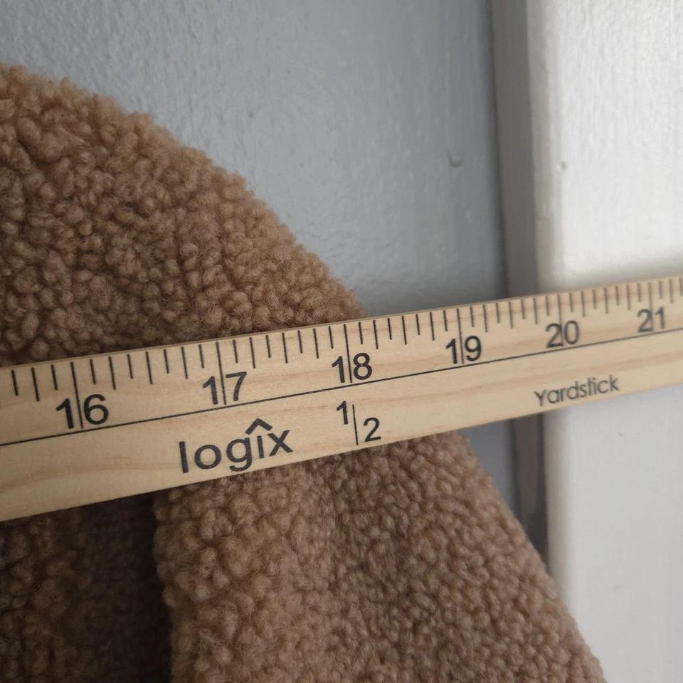 Abrigo de peluche marrón nuevo con etiquetas Lane Bryant Plus de piel sintética frontal a presión talla 26/28 Foto 4 de 4