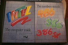 Intel Computer 486 386 386 Sx Print Ad 1990s 16x11 Great To Frame
