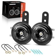 A-Premium - Disc Horn 2PCS High  Low Universal Electric Horns - 12V 110 dB -