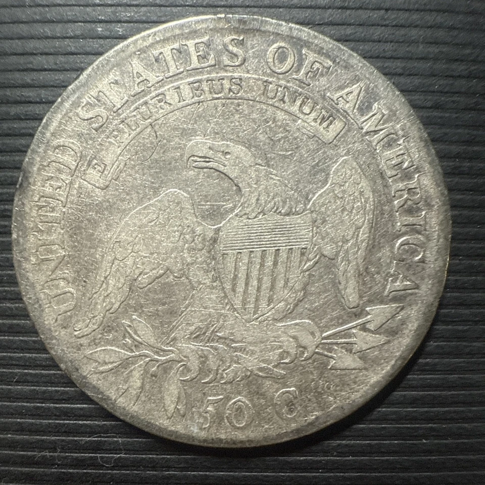 Medio dólar busto tapado 1810 50c Philadelphia Mint EE. UU. 90% plata Foto 2 de 2