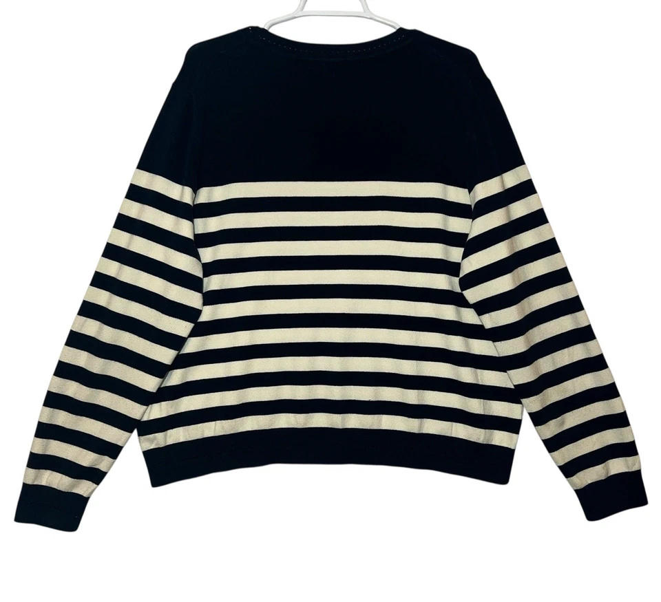 Boden Catriona Stripe Sweater Women’s XL Cotton Blend Navy Coastal Boat Sea - Image 4 of 4
