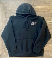 NEW CAT Men s Hoodie XL Black Caterpillar Tractor Trademark Logo Sweatshirt