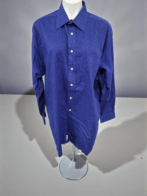 Barrington Men's Size 17.5 Blue Check Button Down Shirt - Image 1 of 4