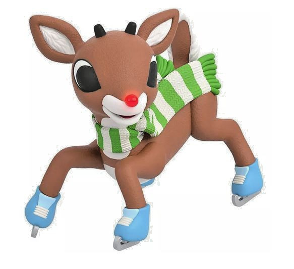 NEW SLIPPERY SKATING RUDOLPH THE RED NOSED REINDEER 2020 KEEPSAKE ORNAMENT