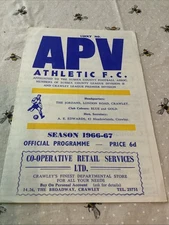 APV Athletic V Worthing Football Programme 1966/67