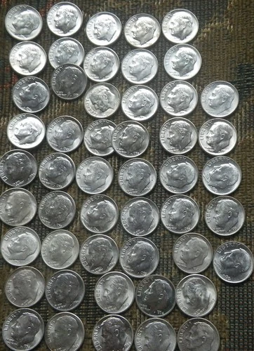 50 Silver Roosevelt Dimes BU