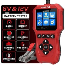 Car Battery Tester 6V 12V with Lithium Battery Testing, VEHLIVE BT910 5-3000CCA