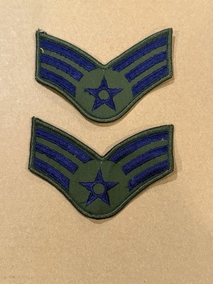 Vintage Era 1997-2000 United States Air Force 4  Buck Sergeant Stripes E-4 Pair