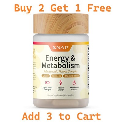 Energy Metabolism Natural Booster with Turmeric & Ginger Stress Relief Fatigue