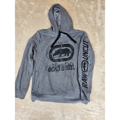ECKO UNLTD Mens Gray Rhino Logo Hoodie Sweatshirt Size M