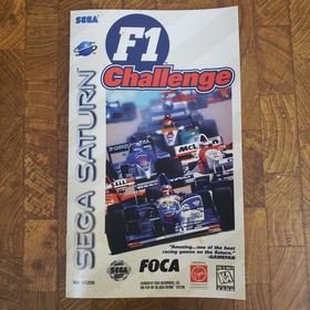 F1 Challenge (Sega Saturn, 1996) Broken Case & Manual with Registration Card 