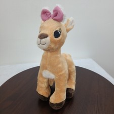 Dan Dee Clarice Rudolph The Red Nosed Reindeer Plush 12" Pink Bow Christmas Toy