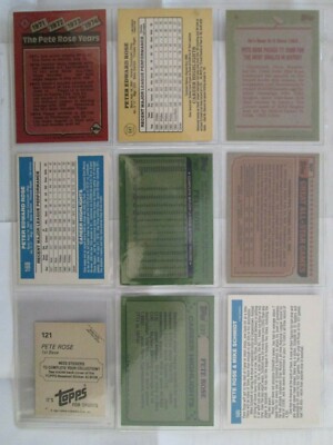 RARE Pete Rose Baseball Cards: Set Of 9.From Mid 80s. Topps, Fleer,  Donruss. | eBay