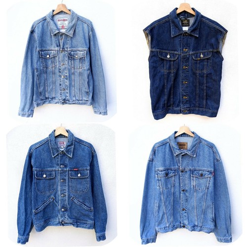 Giubbino Jeans Uomo S M L XL Giacca Denim Gilet Smanicato Giubbotto Moto  Blu | eBay