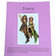 VTG 16" Mermaids "Sirens" by Karen Shifton Sculpted Cloth Art Doll Pattern 2005