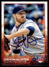 2015 Topps Update Zach McAllister Auto Cleveland Indians #US69 COA Card Signed