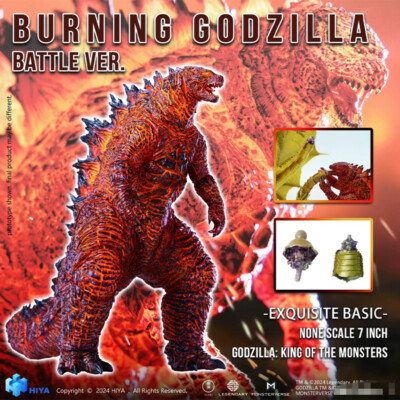 Original HIYA Godzilla King of the monsters Burning Godzilla Battle Ver 7inch
