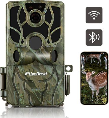 48MP 4K Wildkamera WLAN und Bluetooth Handyübertragung 0,2s Schnelle Trigger