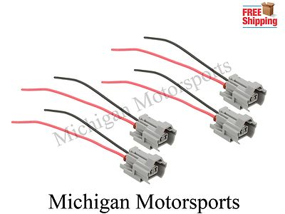 Michigan Motorsports Fuel Injector Connectors with Pigtails Fits Bosch 210 Fuel Injector Connectors with Pigtails 8