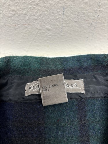 Robert Stock Flannel Shirt Men’s Size Small Wool Blend Green Blue Plaid - Picture 9 of 11
