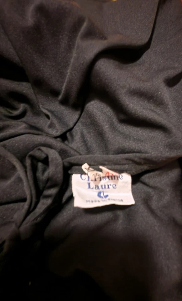 Longue robe de soirée Christine Laure noire, vintage - Photo 4/4