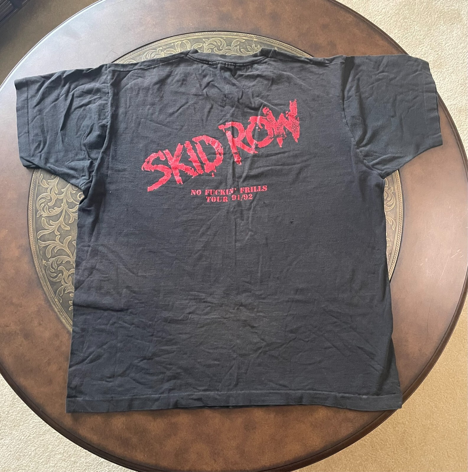 FILA Maglietta Vintage Upstaging Skid Row 1991 92 No Fuckin' Frills Tour Road Crew RARA