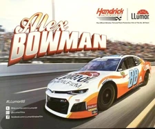 2019 ALEX BOWMAN “LLUMAR WINDOW FILM” #88 NASCAR MONSTER ENERGY CUP POSTCARD