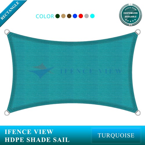 Ifenceview Turquoise/Green 14'x14'-14'x48' Rectangle Sun Shade Sail Patio Awning - Picture 102 of 181