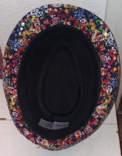 DISNEY Child Floral Sequined Fedora Cloth Hat - Picture 4 of 5