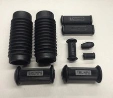 TRIUMPH FOOT RUBBER SET w/ GAITERS 500 69-74 T100R T100C