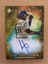 2022 Bowman Inception Hedbert Perez Auto /50 Milwaukee Brewers Prospect #PA-HP