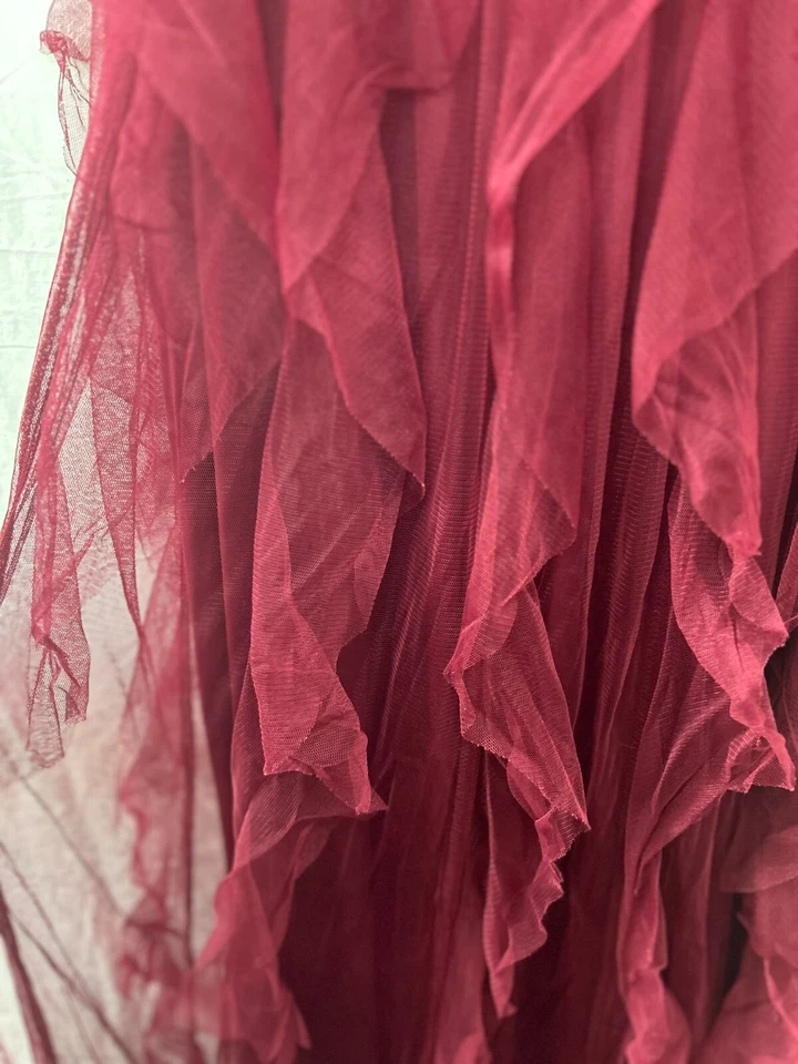 Vestido Formal Speechless Sin Mangas Borgoña Fiesta Baile de graduación Fairycore Caprichoso 9 HOCO Foto 4 de 4