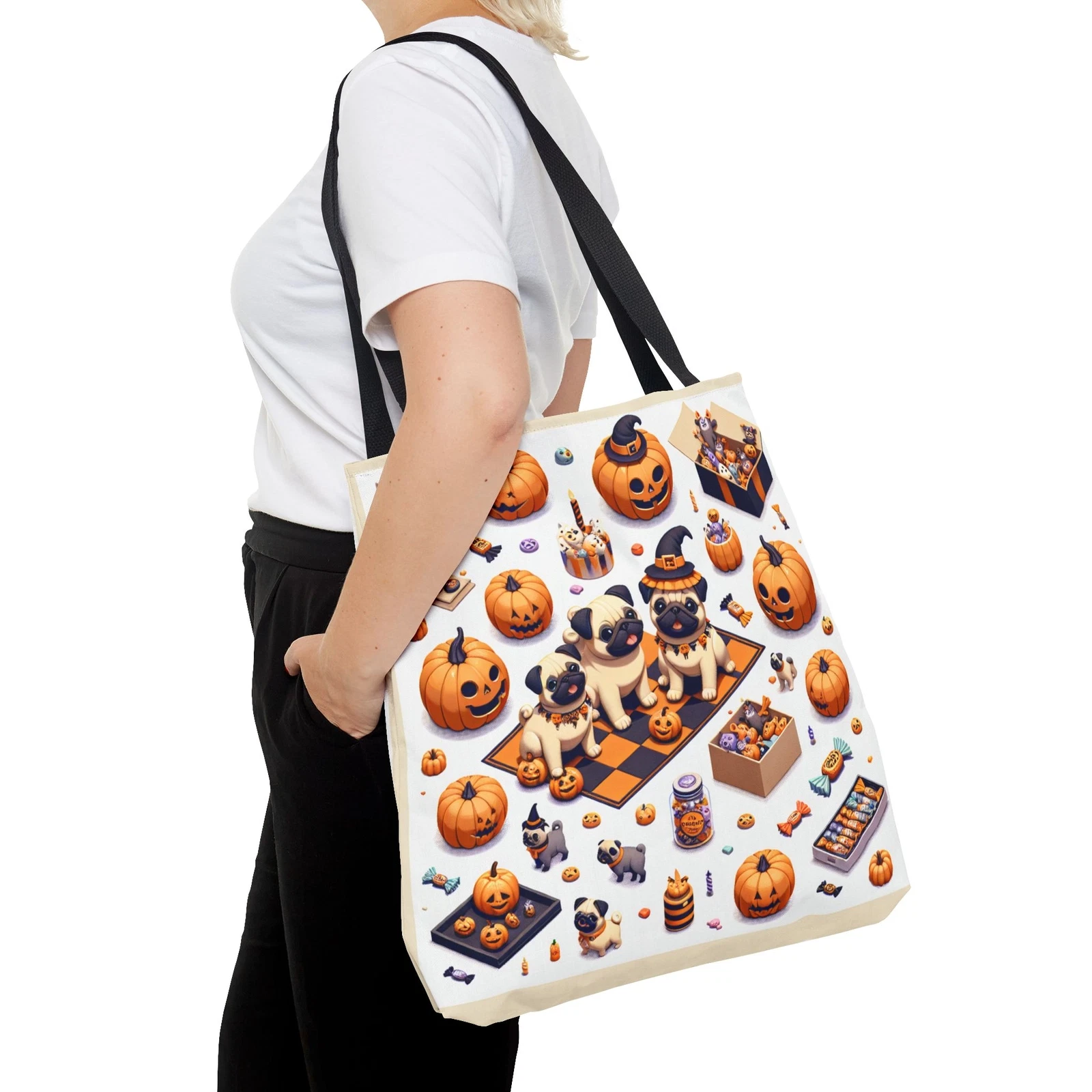 Halloween and Pugs Tote Bag