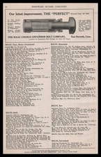 1922 The Isaac Church Expansion Bolt Company East Norwalk Connecticut Print Ad