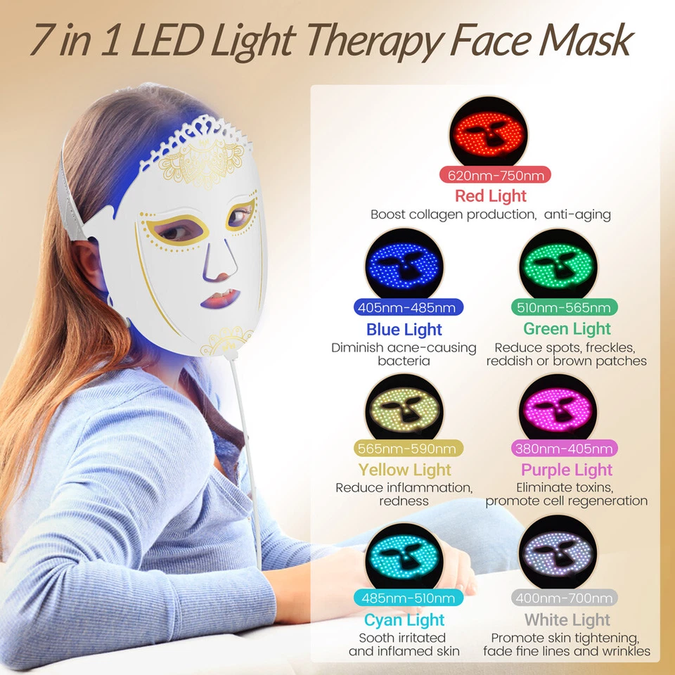 ZJKC 7 Colors Led Mask Face Red Light Therapy Device Pdt for Firm Skin Whitening - Image 3 of 4