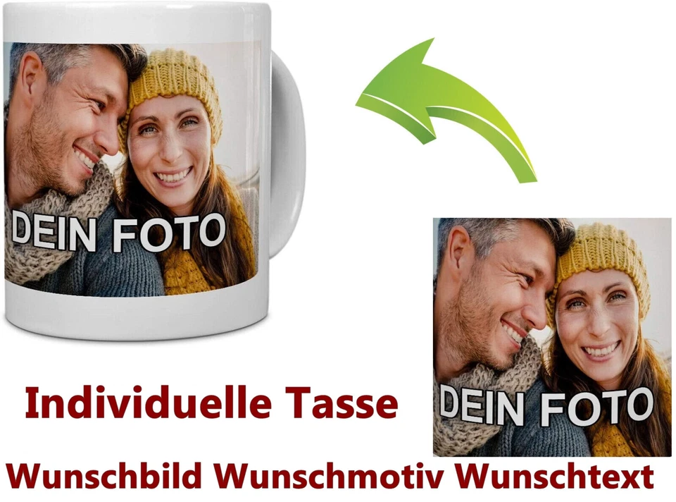 EIGENMARKE Tasse mit eigenem Foto Personalisiert Wunschbild Fototasse Valentinstag Geschenk
