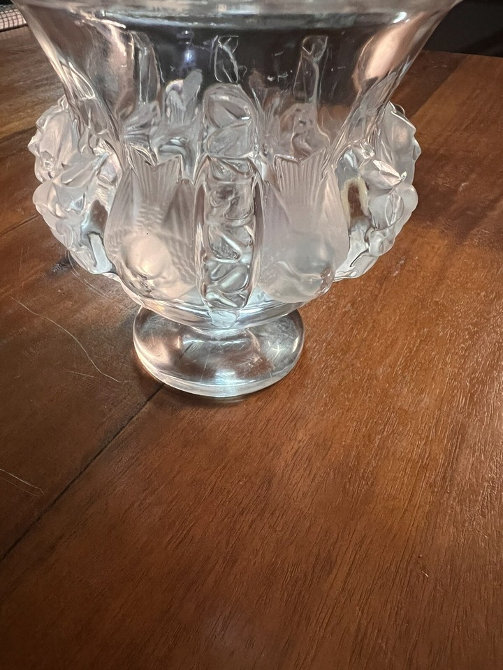 Authentic Signed Vintage France Lalique Dampierre Bird & Vines Crystal