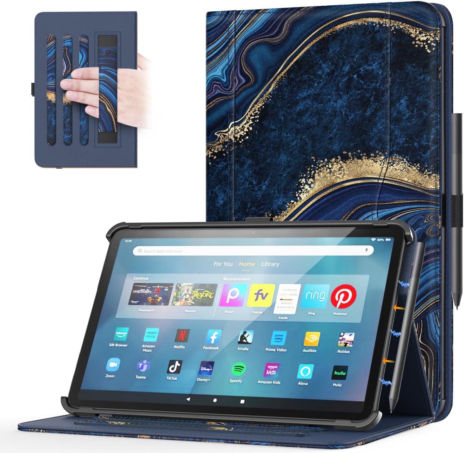 OKP for Amazon Tablet 11 Case (13th Generation, 2023 Dark Blue Marble