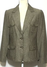 N W YORK CO Brown Heathered Blazer 2 Button Closure Women's Size 8