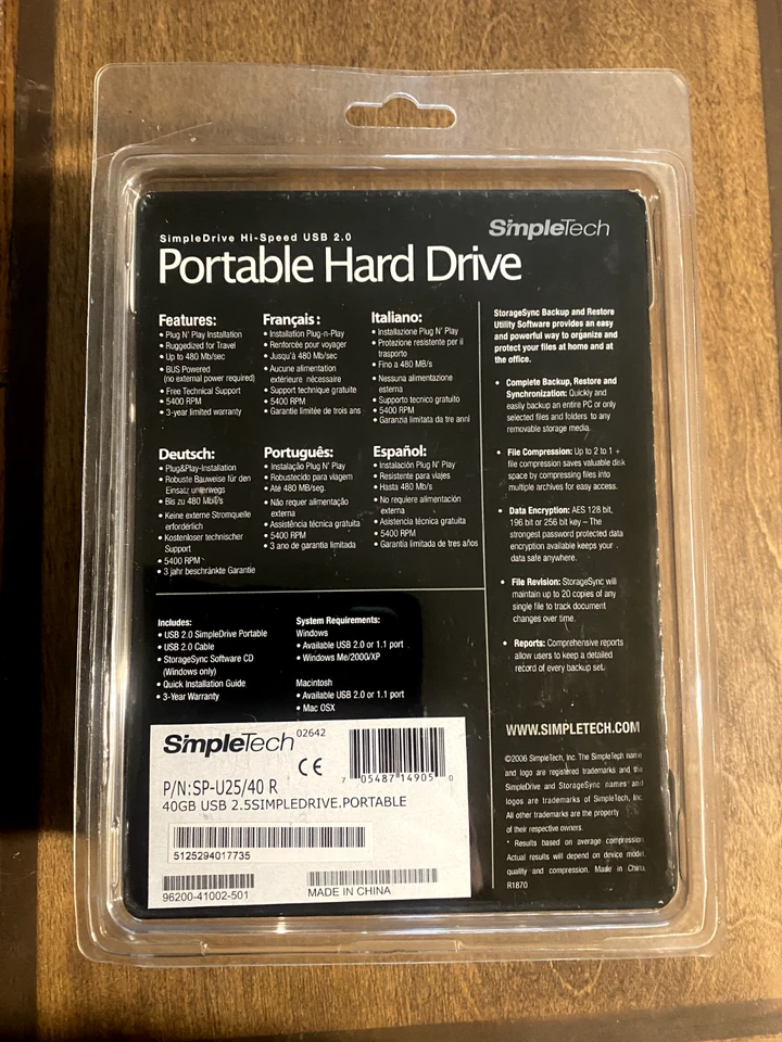 PORTABLE HARD DRIVE SIMPLE TECH 40 GB - Image 2 of 2