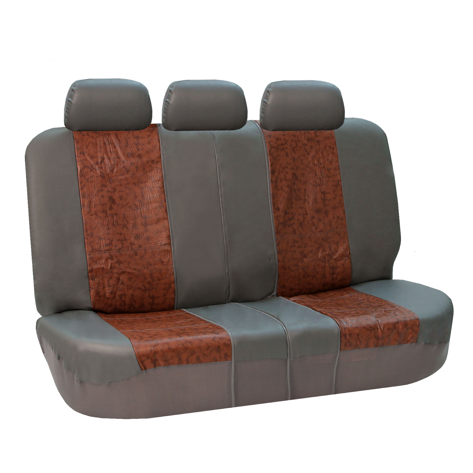 PU Textured PU Leather Bench Seat Covers Gray Split