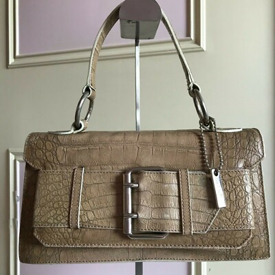 Italian Leather Tosca Blu Brand Top Handle Bag in Beige Brown