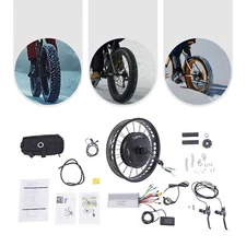 20" 48V Fat Tire E-Bike Rear Wheel Hub Motor Electric Bike Conversion Kit 2000W
