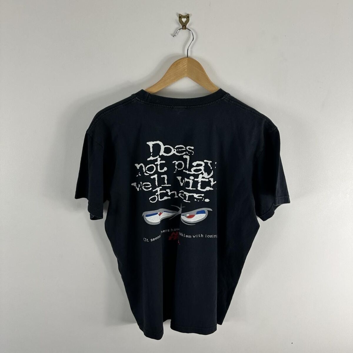 Men's Vintage No Fear Gear 90's Skate Graphic Black Navy Men's Vintage No Fear Gear 90's Skate Graphic Black Navy