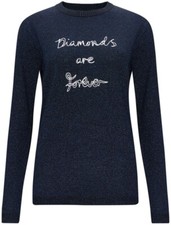 Bella Freud Diamonds Are Forever James Bond 007 Sparkle Blue Jumper Size XS