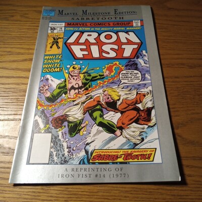 MARVEL MILESTONE - IRON FIST # 14  (1992) KEY ! SABRETOOTH 1st APP REPRINT