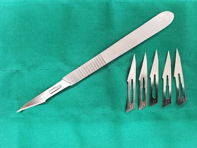 OLDE FLY SHOP SCALPEL WITH FIVE (5) EXTRA ROD BUILDING THREAD CUTTING BLADES