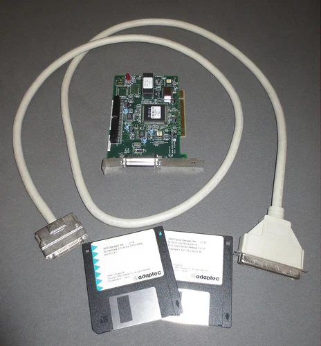 Adaptec SCSI-Controller Card AHA-2940/2940OU  mit Kabel Mini Sub-D zu Centronic