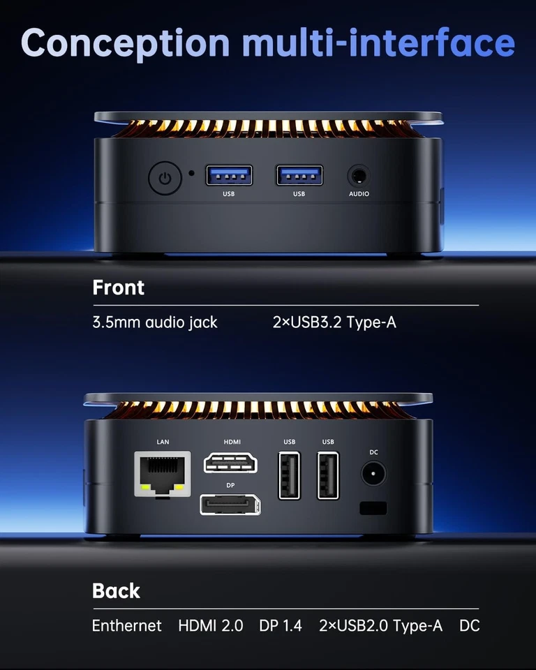 Essenx E1 Mini PC, N150 Processor (Up to 3.6Ghz), Mini Desktop Computers 16GB DD - Image 2 of 4