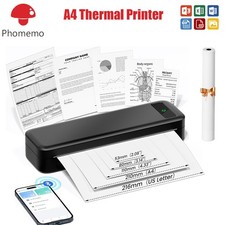 Bluetooth Mobile Printer A4 Inkless Thermal Printer LOT for iPhone Laptop